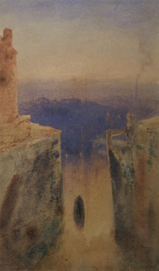 Late Victorian watercolour, North African scene, 16.5 x 10cm